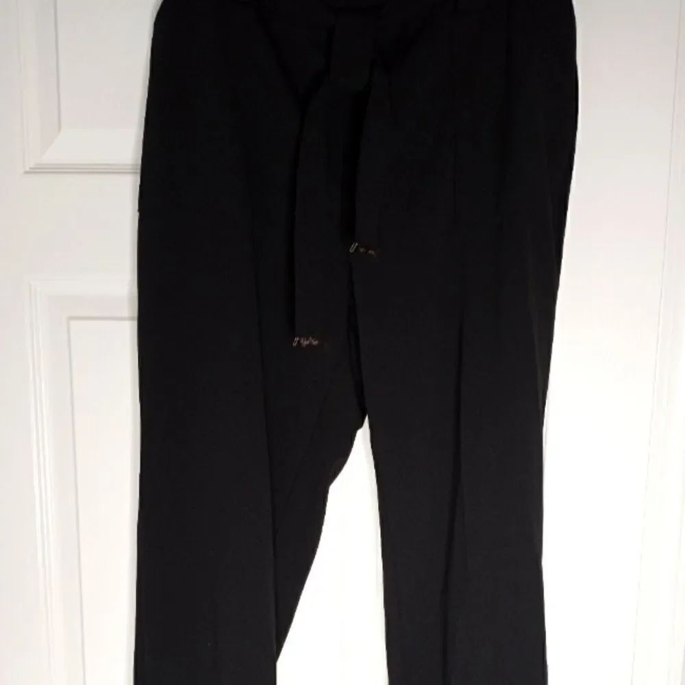 Anne Klein PXL Black PolyesterBlend BeltLogo Pockets Pull On Women's Dress Pants